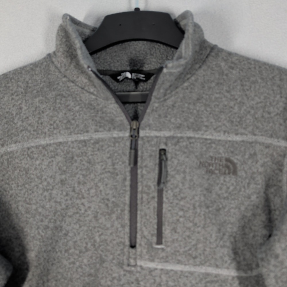 The North Face Pullover Mens L Gray Gordon Lyons 1/4 Zip Fleece Sweater Outdoor - Picture 3 of 9